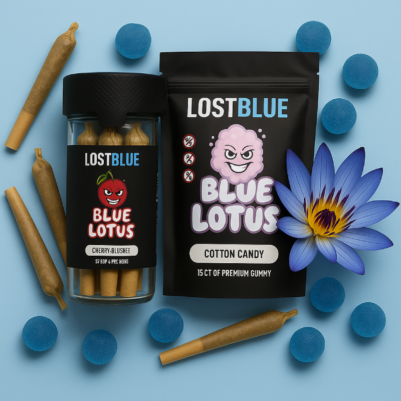 Blue Lotus Pre-Rolls - Premium herbal pre-rolls made with pure Blue Lotus flower for natural relaxation